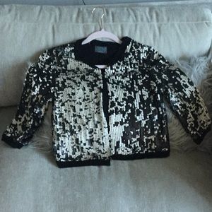 Tinley Black/Cream Sequence Cropped Jacket